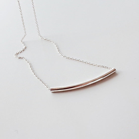 [Silver925] Curve cylinder necklace