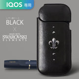 IQOS Black Leather Case/Made with Swarovski Elements/Genuine from Japan