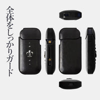 IQOS Black Leather Case/Made with Swarovski Elements/Genuine from Japan