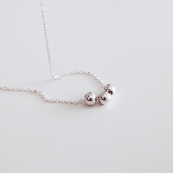 [Silver925] Triple ball necklace