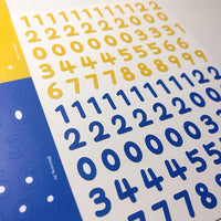 [Kkiming] Number Sticker(Yellow+Blue)