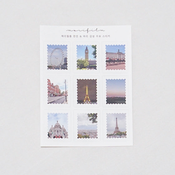 [Merifilm] London Paris Europe Stamp Sticker