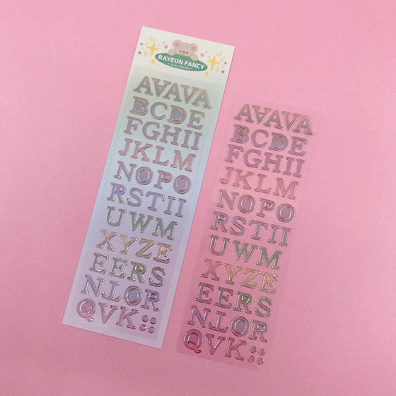 [Rayeon] Rainbow alphabet gilt Sticker