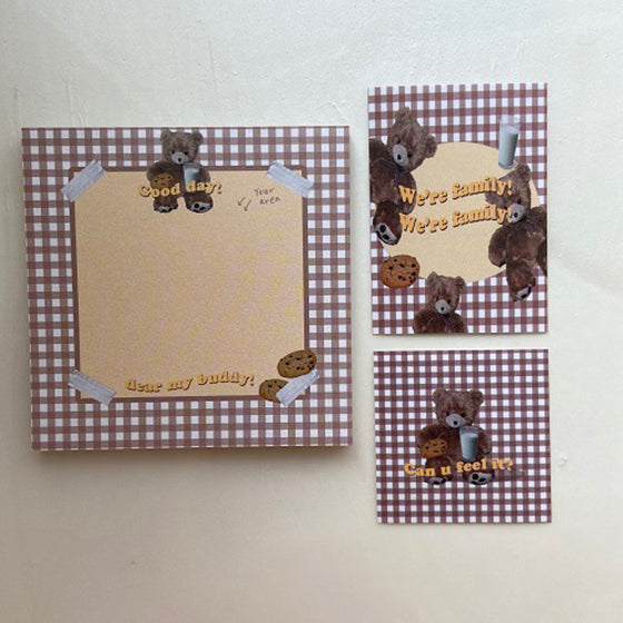 [Kitsch] Check bear Memo pad and Die cutting Pack