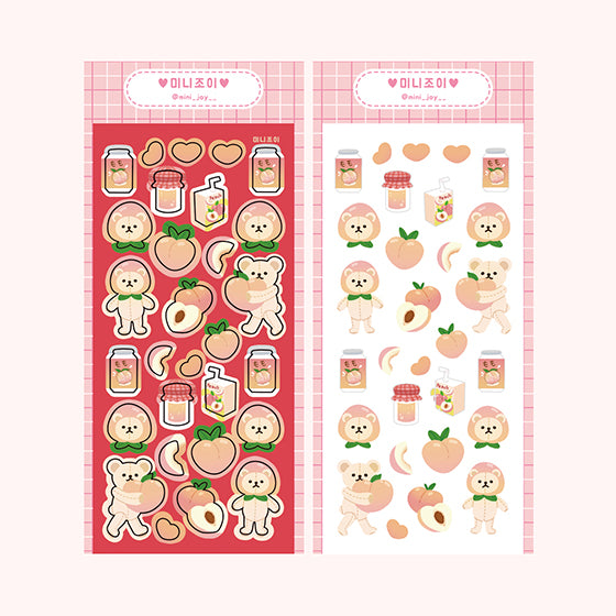 [Minijoy] Peach teddy Sticker