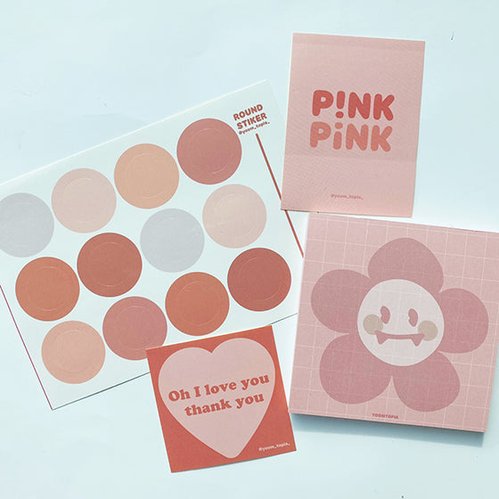 [Yoomtopia] Pink flower Memo pad
