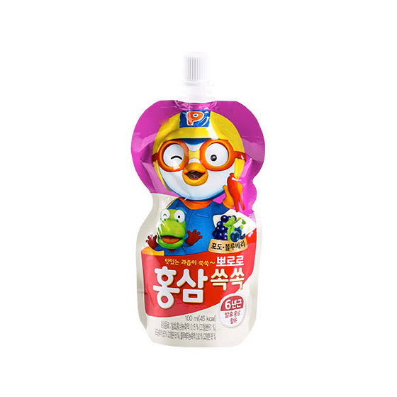 Pororo Red Ginseng Grape&Blueberry Drink 100ml