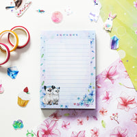 Big Memo pad - cat&flower