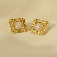 Square Moonstone Earring