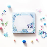 Memo pad - chinchilla flower(blue)