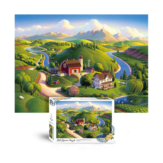 Scene Jigsaw Puzzle 500pcs farm valley in spring day(T-A05-1014)