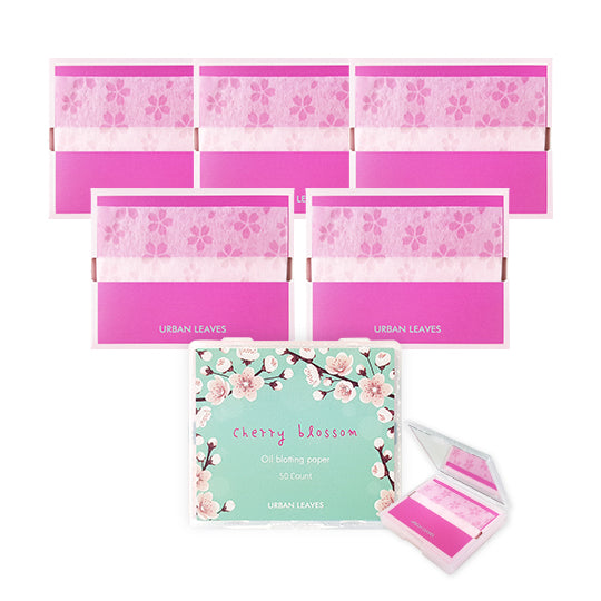 Cherry blossom Oil Blotting Paper 50sheets 1pack (Mirror case) + Refill paper 50sheets 5pack