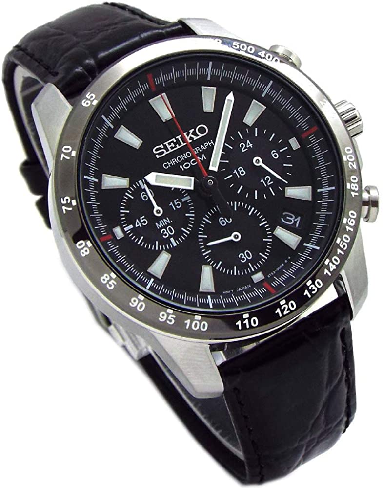 Seiko SSB031P1 Chronograph Wristwatch *Genuine Leather Strap Set 