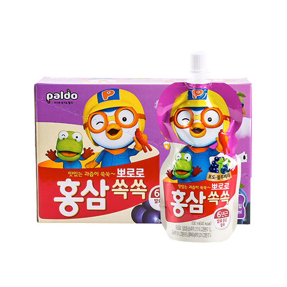 Pororo Red Ginseng Grape&Blueberry Drink 100ml 10ea