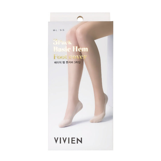 VIVIEN Basic Hem Foot cover 3pack Nude