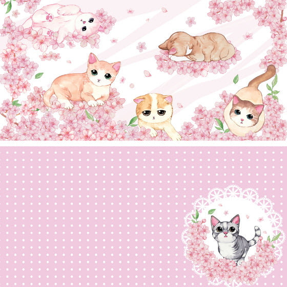 Wrapping paper - cherry blossoms&cat