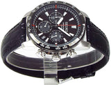 Seiko SSB031P1 Chronograph Wristwatch *Genuine Leather Strap Set, Genuine Seiko Domestic Distribution Black
