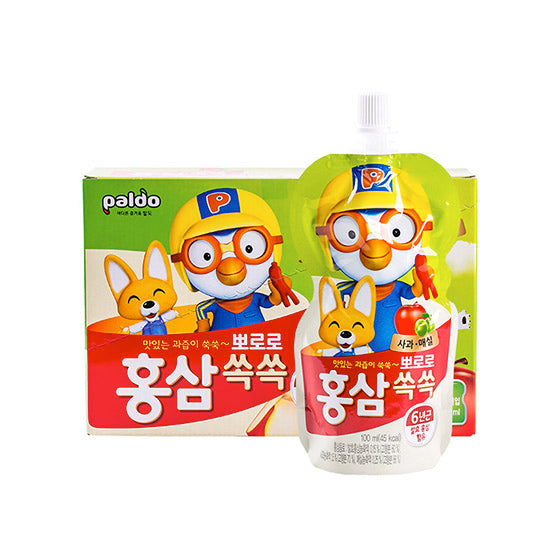 Pororo Red Ginseng Apple&Plum Drink 100ml 10ea