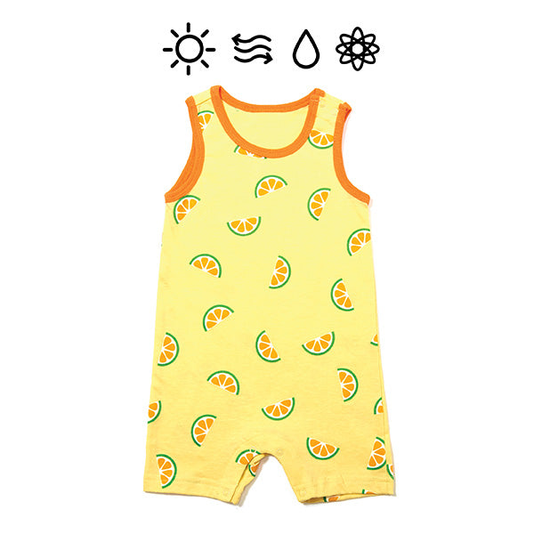 Fever Indicating Organic Sleeveless Jump Suit (Orange Pattern)