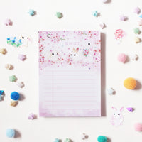 Big Memo pad - rabbit&flower