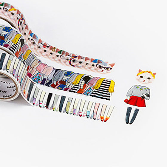 Precocious cat wearing clothes masking tape kit