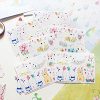 Transparent non-cut sticker - rabbit series ver.1