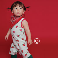 Fever Indicating Organic Sleeveless Jump Suit (Watermelon Pattern)