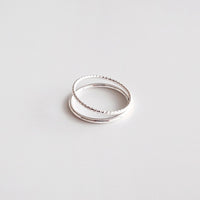 [Silver925] Glitter double line ring