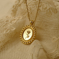 Rose frame long Necklace