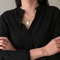 [Silver925] Oval coin necklace