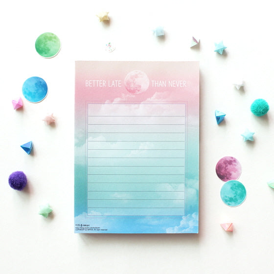 Big Memo pad - dreamy moon(pink)